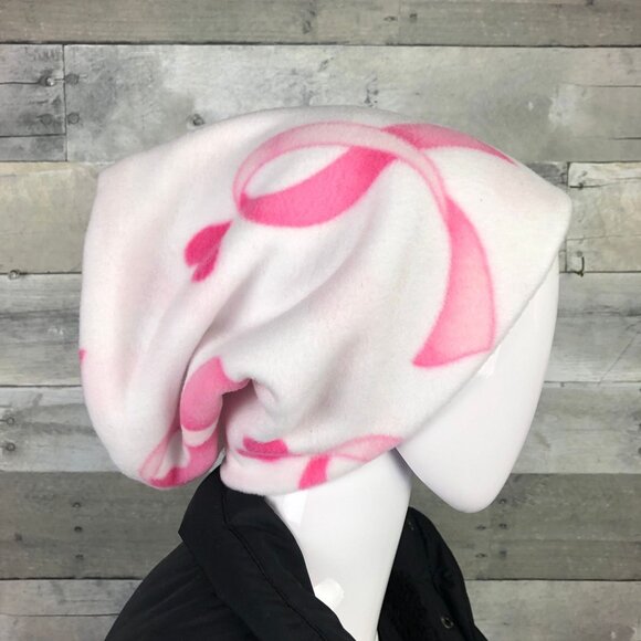 Breast Cancer Awareness Fleece Neck Gaiter: Pink Ribbon Scarf - Picture 4 of 9